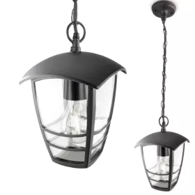   Függő LED kerti lámpa kültéri CREEK myGarden E27 IP44 függesztő 80cm fekete PHILIPS