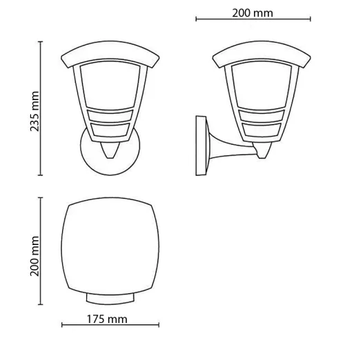 Kerti LED lámpa Homlokzati fali lámpa CREEK myGarden E27 IP44 Lámpás a felső fekete PHILIPS-hez