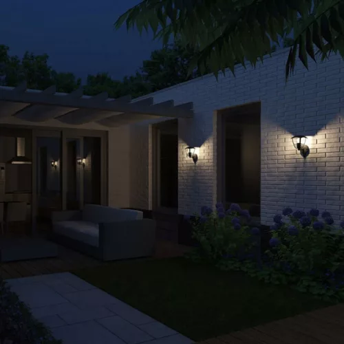 Kerti LED lámpa Homlokzati fali lámpa CREEK myGarden E27 IP44 Lámpás a felső fekete PHILIPS-hez