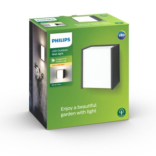 LED kerti lámpa homlokzati fali lámpa MACAW myGarden 3W 2700K IP44 fekete PHILIPS