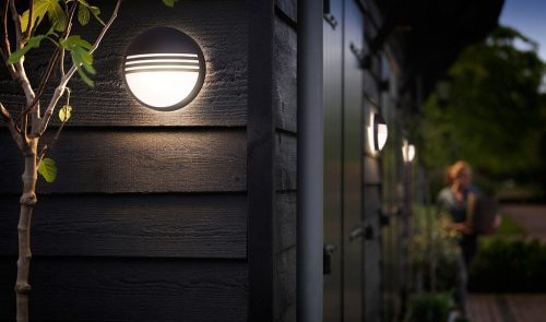 Kerti LED lámpa fali lámpa homlokzat YARROW myGarden 6W 2700K IP44 kerek fekete PHILIPS