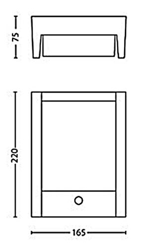 Kerti LED lámpa ARBOR IR myGarden 6W 2700K IP44 mozgásérzékelővel téglalap alakú antracit PHILIPS