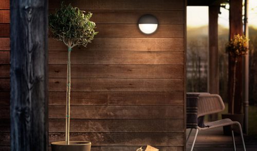 Kerti LED lámpa fali lámpa homlokzat CAPRICORN 6W 2700K IP44 kerek antracit PHILIPS