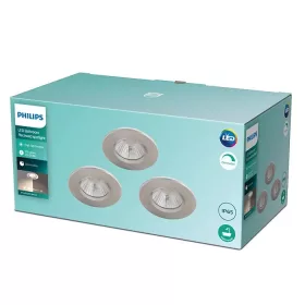   3PAK süllyesztett halogén LED-es alsó lámpa DIVE 5,5W 2700K 350lm IP65 kerek szatén szabályozható PHILIPS
