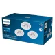 3PAK süllyesztett halogén LED lámpatest SPARKLE 5.5W 2700K fényerőszabályzó kerek fehér PHILIPS