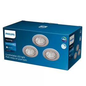  3PAK süllyesztett halogén LED lámpatest SPARKLE 5.5W 2700K szabályozható kerek szatén PHILIPS