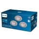 3PAK süllyesztett halogén LED lámpatest SPARKLE 5.5W 2700K szabályozható kerek szatén PHILIPS