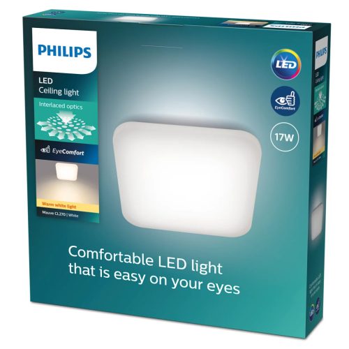 LED mennyezeti lámpa Felületre szerelt MAUVE 17W 2700K 32cm Négyzet PHILIPS