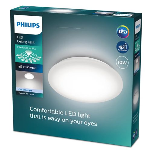 LED mennyezeti lámpa, felületre szerelt süllyesztett 4000K fehér PHILIPS Moire CL200 EC RD 10W 40K W HV 06