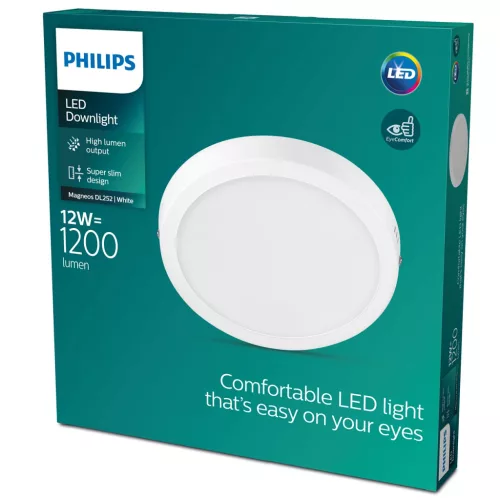 Mennyezeti LED panel Felületre szerelhető mennyezeti lámpa MAGNEOS 12W 2700K 21cm fehér alsó lámpa kerek / ovális PHILIPS