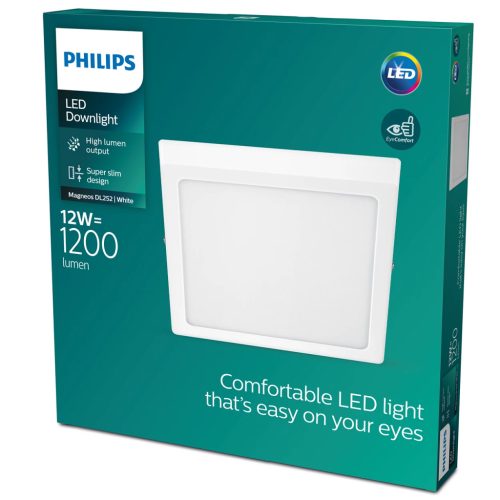 Mennyezeti panel LED mennyezeti lámpa, felületre szerelhető MAGNEOS 12W 2700K 21cm fehér alsó lámpa négyzet PHILIPS