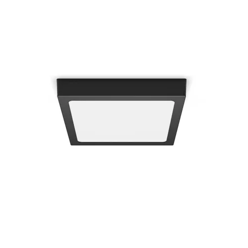 Mennyezeti LED panel Felületre szerelhető mennyezeti lámpa MAGNEOS 12W 2700K 21cm fekete lefelé világítás négyzet PHILIPS