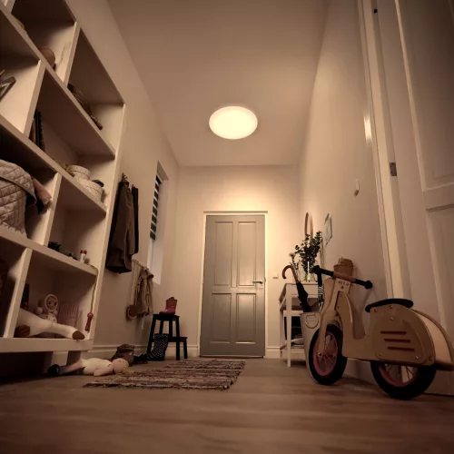 Mennyezeti lámpa LED mennyezeti lámpa 12W 1350lm 2700K Alkonyat érzékelővel Fehér Acuna Philips