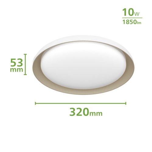 Mennyezeti lámpa LED mennyezeti lámpa 10W 1850lm 2700K SceneSwitch Fehér Pebblo Ultra Hatékony Philips
