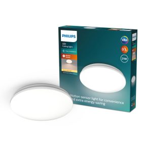   Mennyezeti lámpa LED mennyezeti lámpa 21W 2500lm 2700K Alkonyat érzékelővel Fehér Acuna Philips