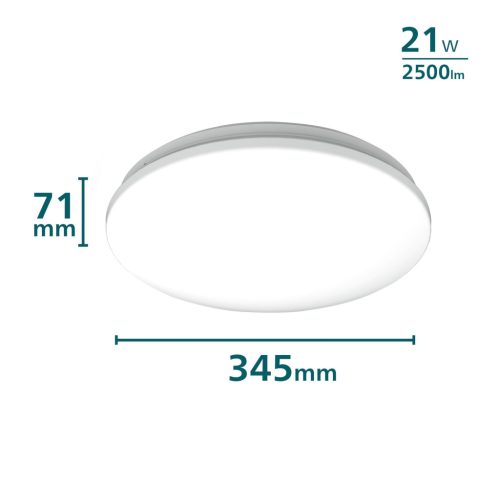 Mennyezeti lámpa LED mennyezeti lámpa 21W 2500lm 2700K Alkonyat érzékelővel Fehér Acuna Philips