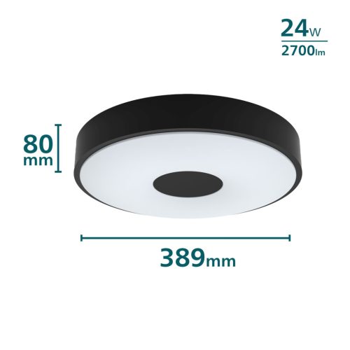 Mennyezeti lámpa LED 24W 2700lm 2700K SceneSwitch Black Coiner Philips