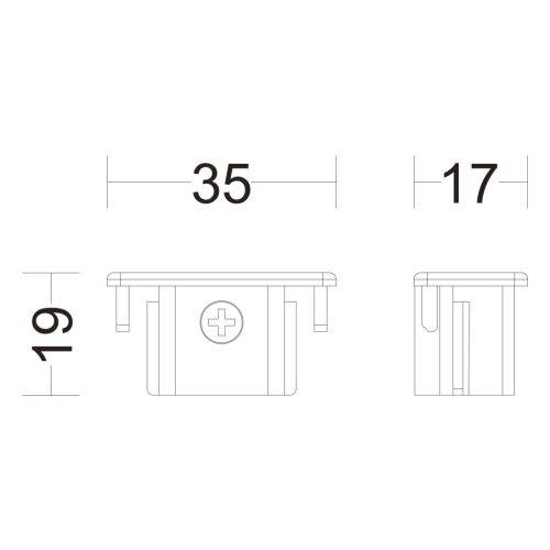 Végzáró kupak LED világító sínhez, fehér, EasyLink Philips 2 db.