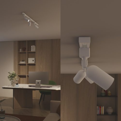 Philips EasyLink Shea mennyezeti lámpa készlet 1 m + 3 db GU10 LED sínreflex izzó, egyfázisú, fehér