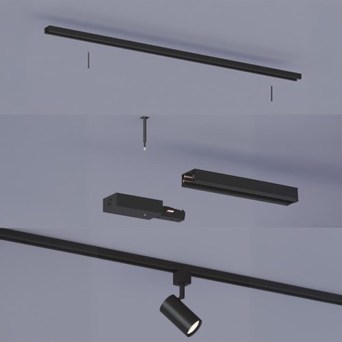 LED világítósín 2m, egyfázisú, fekete, Philips EasyLink tápegységgel