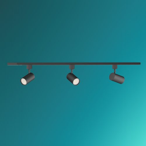 Philips EasyLink Zilo mennyezeti lámpa készlet 1 m + 3 db GU10 LED sínre szerelhető reflektor, egyfázisú, fekete