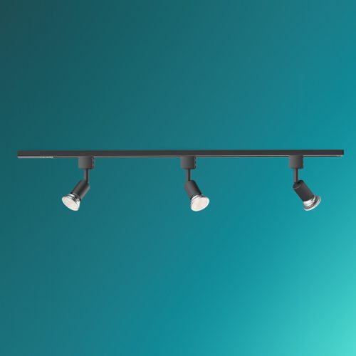 Sínes Mennyezeti Lámpa Készlet 1m + 3x GU10 LED Sínes Spotlámpa Egyfázisú Fekete EasyLink Tobia Philips