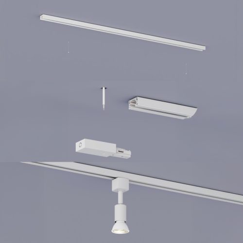 Sínes Mennyezeti Lámpa Készlet 1m + 3x GU10 LED Sínes Spotlámpa Egyfázisú Fehér EasyLink Tobia Philips