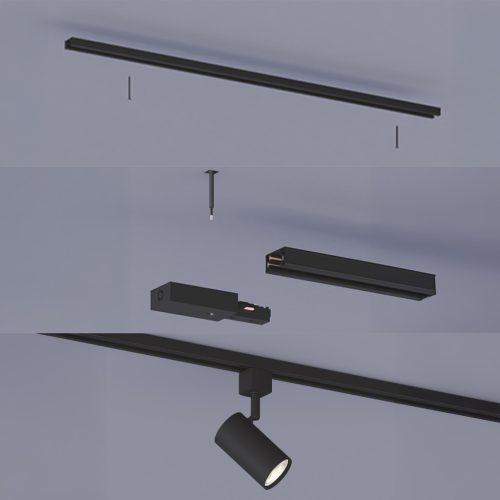 Tápcsatlakozó egyfázisú LED világítósínekhez, fekete, EasyLink, Philips