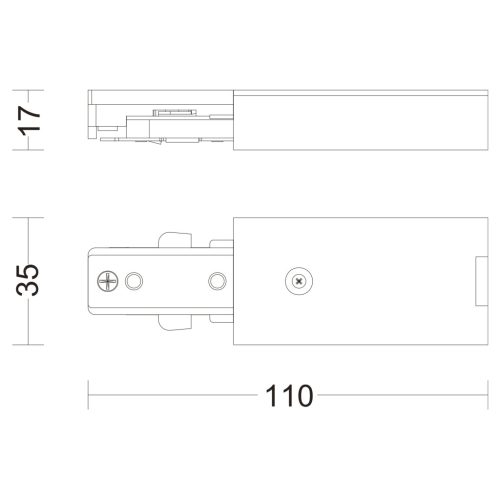Tápcsatlakozó egyfázisú LED világítósínekhez, fehér, Philips EasyLink
