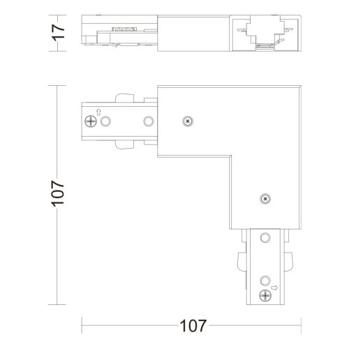 Philips EasyLink L-típusú balkezes derékszögű csatlakozó egyfázisú LED-es világítósínekhez