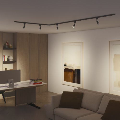 Jobbkezes L alakú csatlakozó egyfázisú LED világítósínekhez, fekete, Philips EasyLink