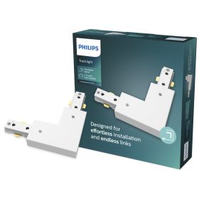   Jobbkezes L alakú csatlakozó egyfázisú LED világítósínekhez, fehér, Philips EasyLink