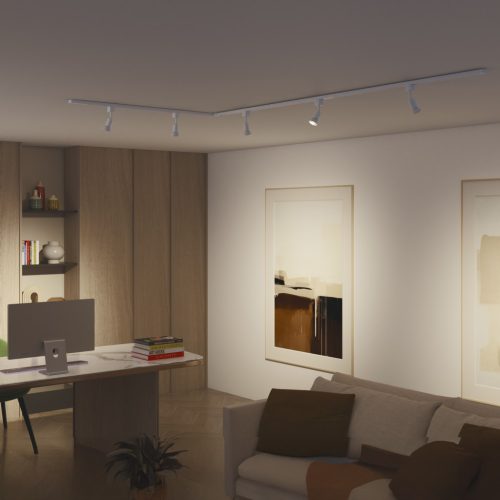 Jobbkezes L alakú csatlakozó egyfázisú LED világítósínekhez, fehér, Philips EasyLink