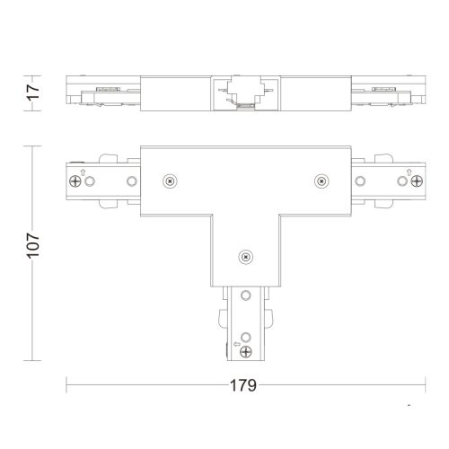 T-csatlakozó egyfázisú LED világítósínekhez, fekete, Philips EasyLink