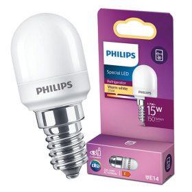   LED izzó E14 Sphere 1,7W = 15W 150lm WARM 2700K 240° - hűtőszekrény, fagyasztó