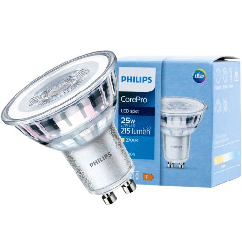 LED izzó GU10 2.7W = 25W 215lm 2700K Meleg 36° PHILIPS