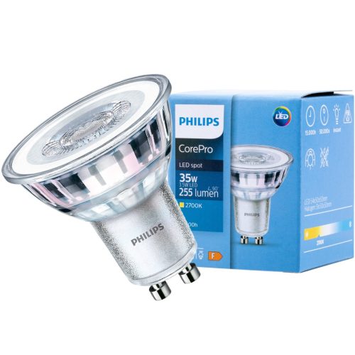 LED izzó GU10 3.5W = 35W 255lm 2700K 36° PHILIPS