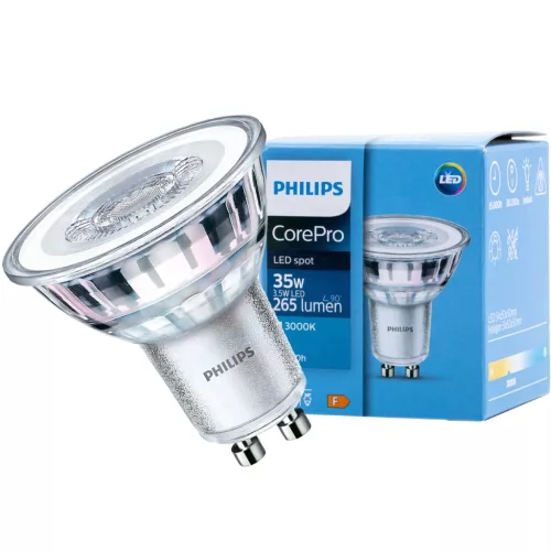 LED izzó GU10 3.5W = 35W 255lm 3000K 36° PHILIPS