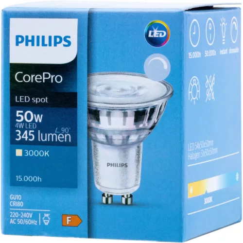 GU10 LED izzó 5W = 50W 350lm 3000K 36° PHILIPS