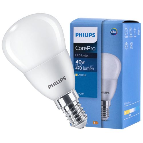 E14 LED izzó 5W = 40W 470lm 2700K Warm BALL PHILIPS