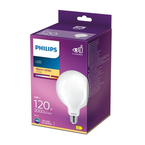LED izzó E27 G120 13W = 120W 2000lm 2700K meleg PHILIPS