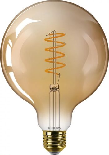 LED izzó Globe E27 G120 7.3W = 50W 640lm 2200K meleg izzószál borostyán PHILIPS szabályozható
