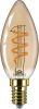 LED-es gyertyakörte E14 B35 3W = 25W 250lm 2200K meleg izzószál borostyán PHILIPS szabályozható
