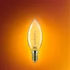 LED izzó E14 gyertya B35 2.7W = 15W 180lm 1800K Meleg CRI90 300° IZZÓFŰSZERES Vintage borostyánszínű, szabályozható dekoratív Philips