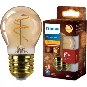   LED izzó E27 gömb alakú P45 2,7 W = 15 W 180 lm 1800 K Meleg CRI90 300° Filament Vintage Amber Szabályozható Dekoratív Philips