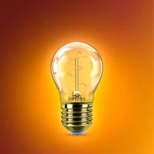 LED izzó E27 gömb alakú P45 2,7 W = 15 W 180 lm 1800 K Meleg CRI90 300° Filament Vintage Amber Szabályozható Dekoratív Philips