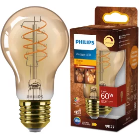   LED izzó E27 A60 7.3W = 60W 806lm 2200K Meleg CRI90 300° IZZÓIZZÓ Vintage Amber Szabályozható Dekoratív Philips