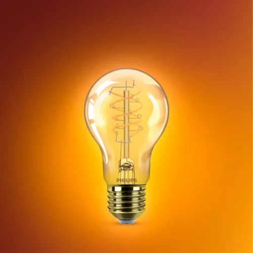 LED izzó E27 A60 7.3W = 60W 806lm 2200K Meleg CRI90 300° IZZÓIZZÓ Vintage Amber Szabályozható Dekoratív Philips