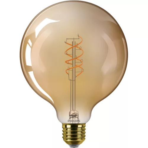 LED izzó E27 gömb alakú G125 7.3W = 60W 806lm 2200K Meleg CRI90 300° IZZÓFŰSZERES Vintage Amber Szabályozható Dekoratív Philips