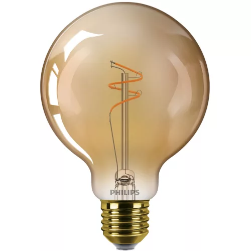 LED izzó E27 gömb alakú G95 3,1 W = 25 W 270 lm 1800 K Meleg CRI90 300° IZZÓFŰSZERES Vintage borostyánszínű, szabályozható fényerővel Dekoratív Philips